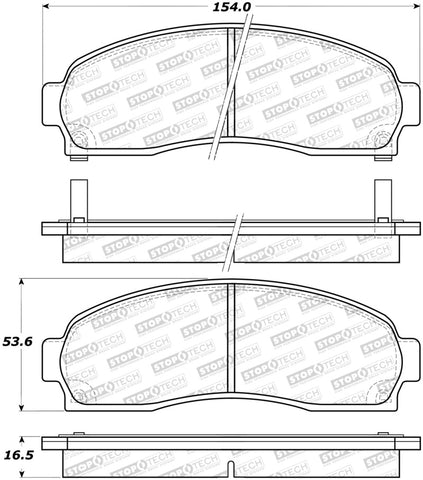 StopTech Sport Brake Pads w/Shims and Hardware - Rear - 309.08331