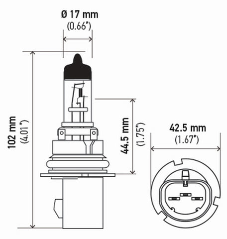 Hella Bulb 9007/Hb5 12V 65/55W Px29T T4625(2) - 9007TB