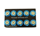 NRG Fender Washer Kit w/Rivets For Plastic (Blue) - Set of 10 - FW-100BL