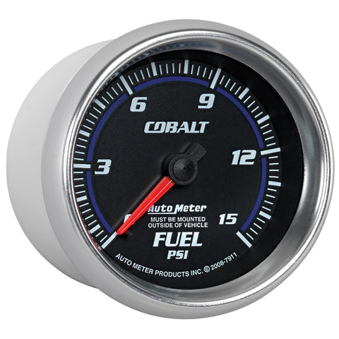 Autometer Cobalt 2-5/8in  Mechanical Fuel Pressure Gauge 0-15 PSI - 7911