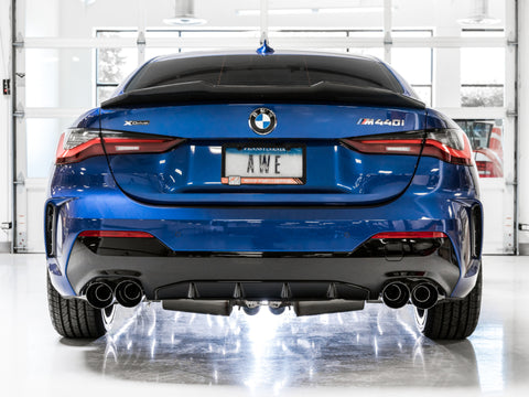 AWE Tuning 2019+ BMW M340i (G20) Resonated Touring Edition Exhaust - Quad Diamond Black Tips - 3015-43158