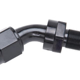 Russell Performance -8 AN 45 Degree Hose End Without Socket - Polished and Black - 615103