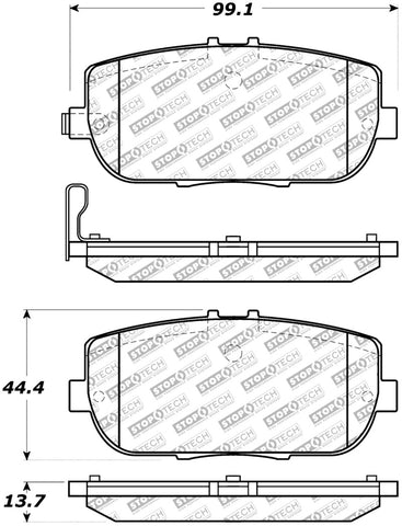 StopTech Street Select Brake Pads - Rear - 305.11800