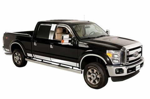 Putco 11-16 Ford SuperDuty - Crew Cab 8ft Long Box - 12pcs - 6.25in Wide SS Rocker Panels - 9751455