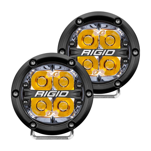 Rigid Industries 360-Series 4in LED Off-Road Spot Beam - Amber Backlight (Pair) - 36114