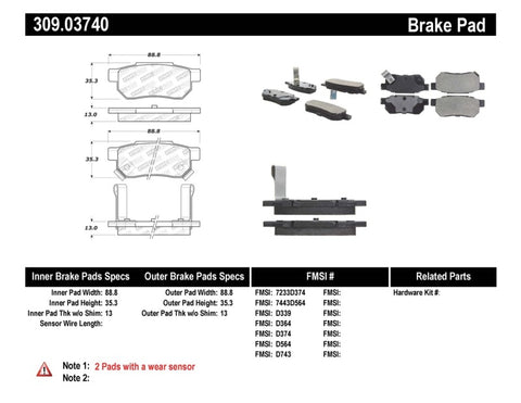 StopTech Performance 90-01 Integra (exc. Type R)/90-93 Civic EX Coupe w rear disc & abs/99-00 Civic - 309.03740