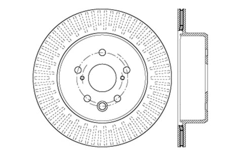 StopTech Lexus 13-15 GS350/14-15 IS350/13-15 GS350H/15 RC350 Left Rear Drilled Sport Brake Rotor - 128.44189L