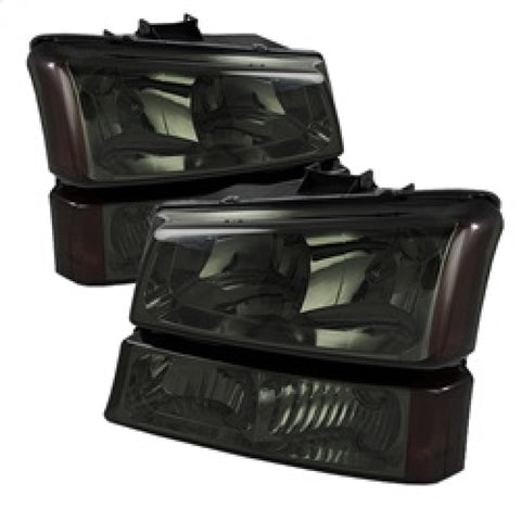 Xtune Chevy Silverado 2500HD 03-06 Crystal Headlights w/ Amber Lights Smoke HD-JH-CSIL03-AM-SM-SET - 5064523