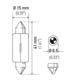 Hella Bulb 6480 24V 18W SV8.5-8 T4.625 15x43mm - 6480