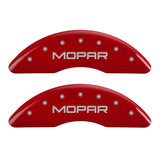 MGP 4 Caliper Covers Engraved Front & Rear MOPAR Red finish silver ch - 42012SMOPRD