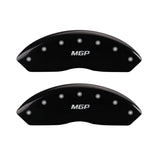 MGP Front set 2 Caliper Covers Engraved Front MGP Black finish silver ch - 14003FMGPBK