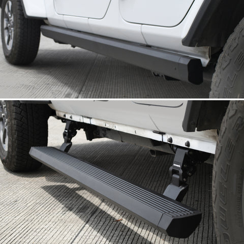 Go Rhino 18-23 Jeep Wrangler 4dr E-BOARD E1 Electric Running Board Kit (Drilling Req.) - Tex. Blk - 20450674PC