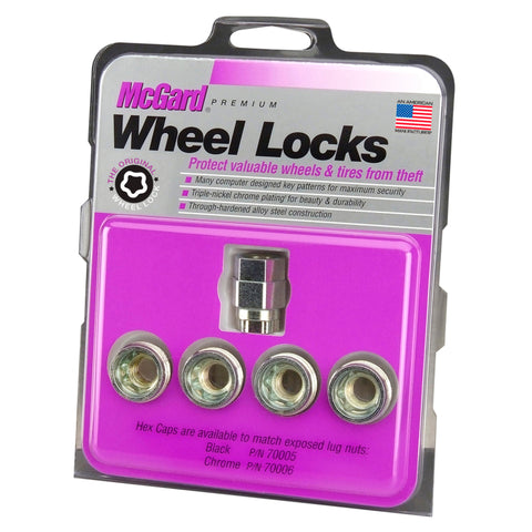 McGard Wheel Lock Nut Set - 4pk. (Under Hub Cap / Cone Seat) M12X1.25 / 19mm & 21mm Hex / .775in. L - 24013