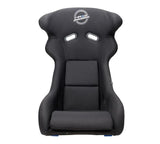 NRG FRP Bucket Seat - White Finish with Arrow Embroidery And Blue Side Mount Bracket - FRP-600WT