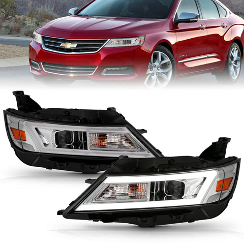 Anzo 14-20 Chevrolet Impala Square Projector LED Bar Headlights w/ Chrome Housing - 121575