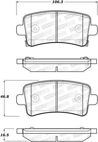 StopTech Street Brake Pads - Front - 308.14301