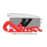 Mishimoto Subaru 02-07 WRX/04-07 STi Top-Mount Intercooler Kit - Powder Coated Silver & Red Hoses - MMTMIC-WRX-01SLRD