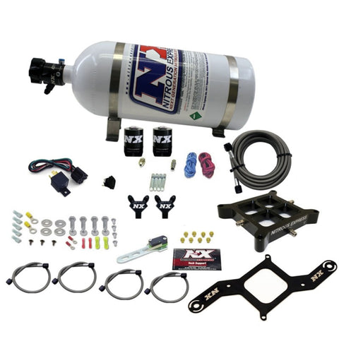 Nitrous Express 4150 Billet Crossbar Pro-Power Nitrous Kit (100-500HP) w/10lb Bottle - 60542-10