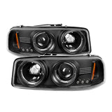 Spyder GMC Sierra 1500/2500/3500 99-06 Projector Headlights LED Halo LED Black PRO-YD-CDE00-HL-BK - 5009357