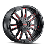 Mayhem 8115 Apollo 20x9 / 5x139.7 BP / 0mm Offset / 110mm Hub Black w/ Prism Red Wheel - 8115-2997BTR