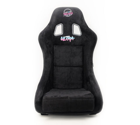 NRG FRP Bucket Seat ULTRA Edition - Medium (Black Alcantara/Gold Glitter Back) - FRP-303BK-ULTRA