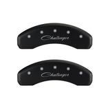 MGP 4 Caliper Covers Engraved Front & Rear Cursive/Challenger Red finish silver ch - 12088SCLSRD