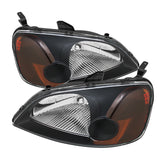 Xtune Honda Civic 01-03 2/4Dr Amber Crystal Headlights Black HD-JH-HC01-AM-BK - 5014368