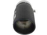 aFe Power Diesel Exhaust Tip Black- 4 in In x 5 out X 12 in Long Bolt On (Right) - 49T40501-B12
