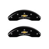 MGP 4 Caliper Covers Engraved Front & Rear Chevy racing Black finish silver ch - 14050SBRCBK