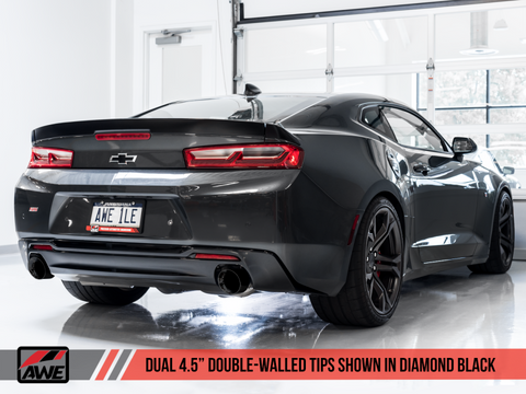 AWE Tuning 16-19 Chevrolet Camaro SS Axle-back Exhaust - Track Edition (Diamond Black Tips) - 3020-33053