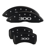 MGP 4 Caliper Covers Engraved Front & Rear 300 Black finish silver ch - 32005S300BK