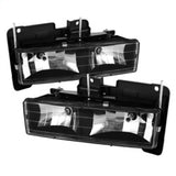 Xtune Chevy Suburban 88-98 Crystal Headlights Black HD-JH-CCK88-BK - 5069443