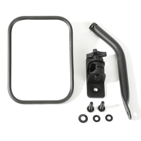 Rugged Ridge 97-18 Jeep Wrangler Textured Black Rectangluar Quick Release Mirror Kit - 11025.18