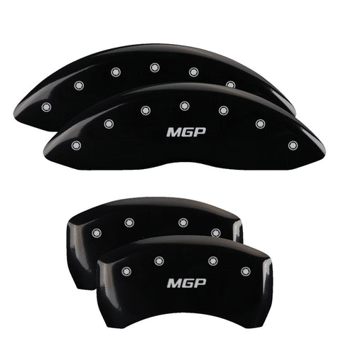 MGP 4 Caliper Covers Engraved Front & Rear MGP Black finish silver ch - 21186SMGPBK