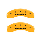 MGP 4 Caliper Covers Engraved Front & Rear Denali Yellow Finish Black Char 2009 GMC Savana 1500 - 34011SDNLYL