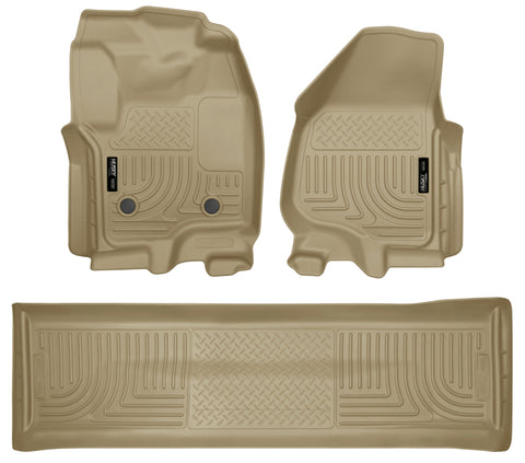 Husky Liners 2012.5 Ford SD Crew Cab WeatherBeater Combo Tan Floor Liners (w/o Manual Trans Case) - 99713