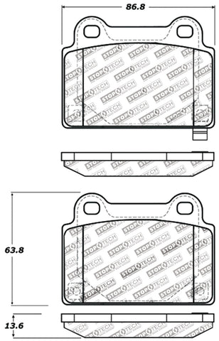 StopTech Performance 08+ Mitsubishi Evolution X Rear Brake Pads - 309.13680