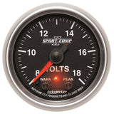 Autometer Sport-Comp II 2-1/16in Digital Voltometer Gauge - 18V - 3683