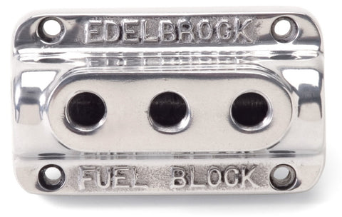 Edelbrock Fuel Block Triple Polished - 12851