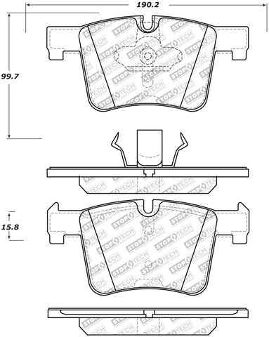 StopTech Street Select Brake Pads w/Hardware - Front - 305.15610