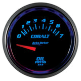 Autometer Cobalt 52mm 0-7 BAR Short Sweep Electric Oil Pressure Gauge - 6127-M