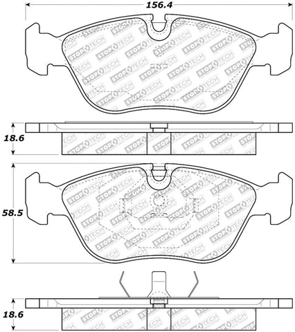 StopTech Street Select Brake Pads - Rear - 305.06180