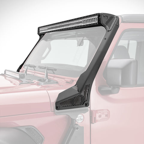 Go Rhino 18-20 Jeep Wrangler JL/JLU/Gladiator JT XE Windshield Light Bar Mount - 50in Single Row - 730500T