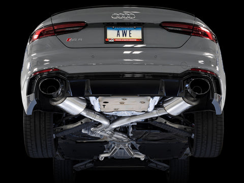 AWE Tuning Audi B9 RS 5 Sportback Touring Edition Exhaust-Non Resonated- Diamond Black RS Style Tips - 3015-33114