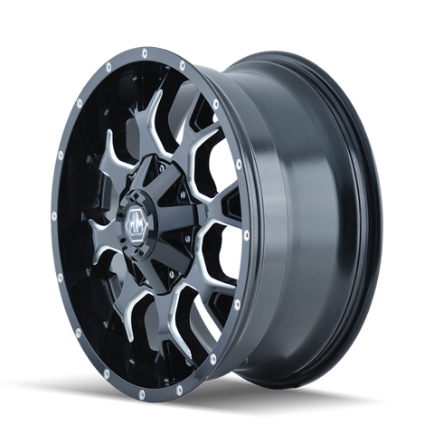 Mayhem 8015 Warrior 18x9 / 5x114.3 BP / -12mm Offset / 87mm Hub Black w/ Milled Spokes Wheel - 8015-8956M