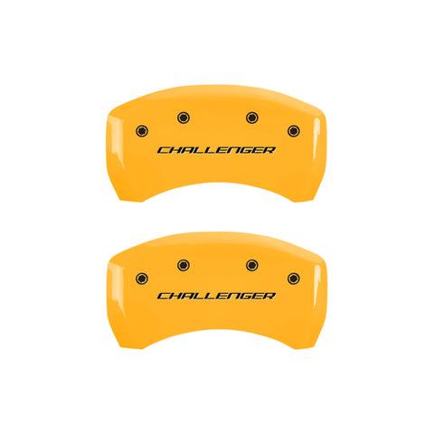 MGP 4 Caliper Covers Engraved F & R Block/Challenger Yellow Finish Black Char 2007 Dodge Charger - 12005SCLBYL