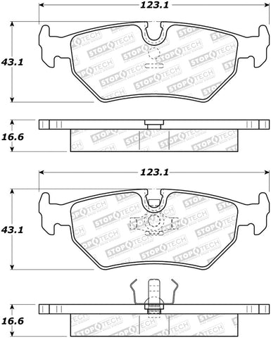 StopTech Street Brake Pads - Front - 308.05170