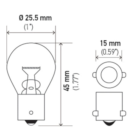 Hella Bulb 93 12V 13W BA15s S8 - 93