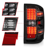 ANZO 15-19 Chevy Silverado 2500HD/3500HD (Factory Halogen Only) LED Tail Lights Black w/Clear Lens - 311423