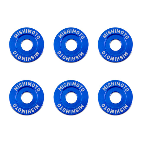 Mishimoto Large Fender Washer Kit (6pcs) - Blue - MMFW-LG-6BL